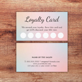 Tarjeta De Fidelización Salón de degradado elegante de colores pasteles