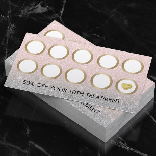 Tarjeta De Fidelización Salón de maquillaje de pelo Rubor Lealtad rosa