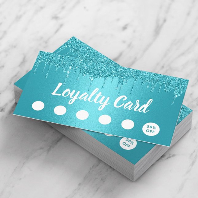 Tarjeta De Fidelización Salón de maquillaje de peluquería de turquesa deri (Subido por el creador)