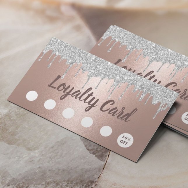 Tarjeta De Fidelización Salón de maquillaje Perforaciones Plateadas Rosa L (Subido por el creador)