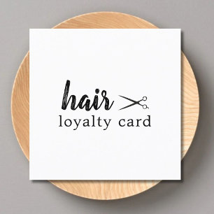 Tarjeta De Fidelización Salón de pelo blanco negro moderno