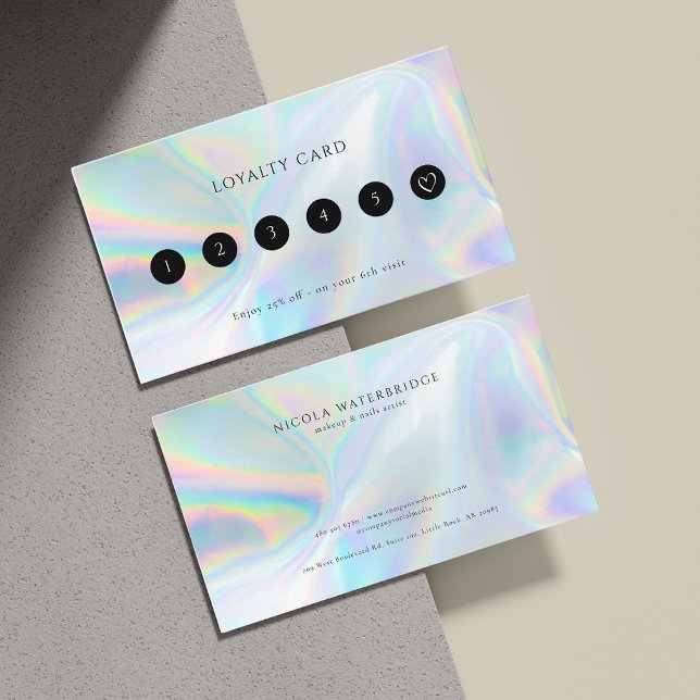 Tarjeta De Fidelización Salón de pelo y maquillaje Negocios irlandeses (Hair Salon and Makeup Iridescent Business Loyalty Card)