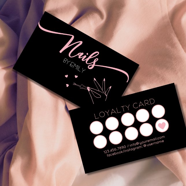 Tarjeta De Fidelización Salón de uñas de moda Manicurista Mano polaca (Subido por el creador)
