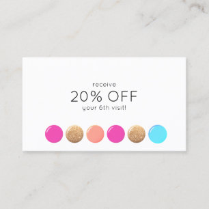 Tarjeta De Fidelización Salon de uñas Manicurista Lealtad del Cliente 6 Pu