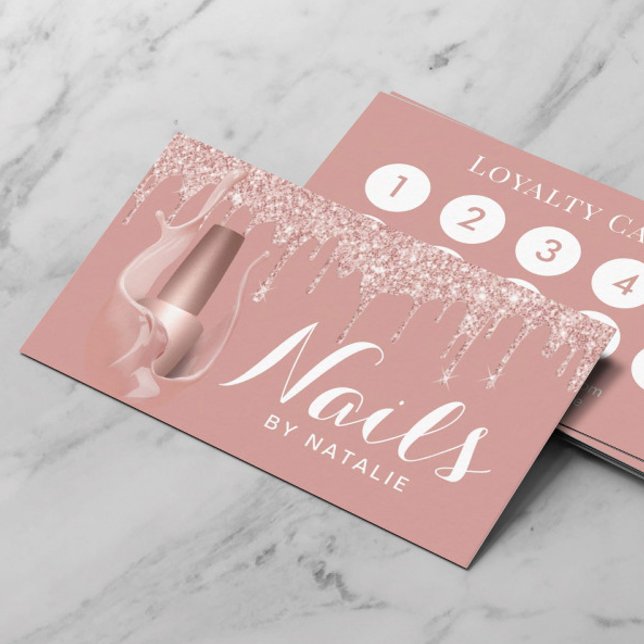 Tarjeta De Fidelización Salon de uñas Manicurista Moderno Rosa Perforacion (Subido por el creador)