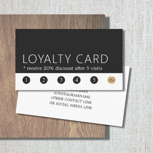 Tarjeta De Fidelización Salón gris elegante minimalista del oro blanco