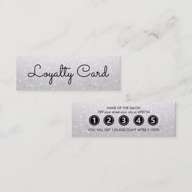 Tarjeta De Fidelización Salón Moderno Elegante De Belleza Blanca (Anverso / Reverso)