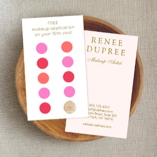 Tarjeta De Fidelización Salón Nail 10 Punch Lealtad del Cliente