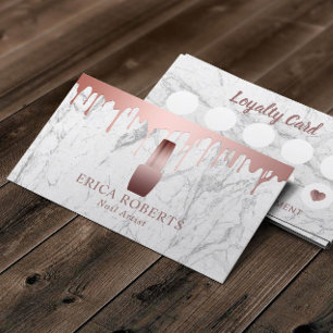 Tarjeta De Fidelización Salón Nail Artista Polaco de maquillaje Lealtad de