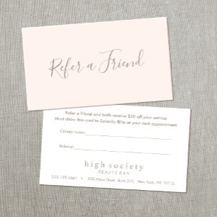 Tarjeta De Fidelización Script rosa simple de Rubor hacer referencia a un