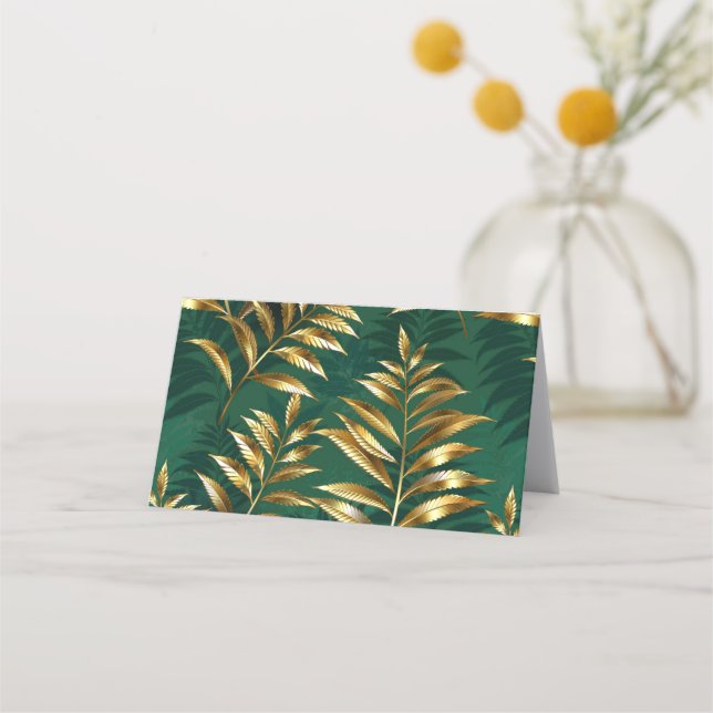 Tarjeta De Fidelización Seamless pattern with golden ferns (Anverso)