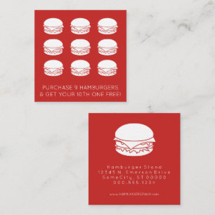 Tarjeta De Fidelización sello de lealtad de hamburguesa