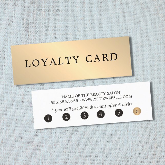 Tarjeta De Fidelización Sencilla elegancia Faux Gold Stripes Belleza (Subido por el creador)