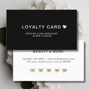 Tarjeta De Fidelización Sencillo Corazón Elegante 5 Visita