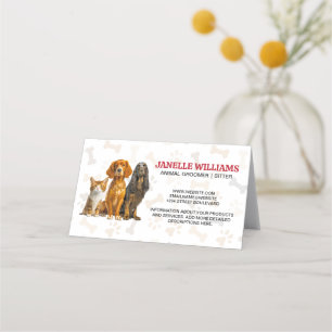 Tarjeta De Fidelización Sentado de gatos y perros   Patrón de trazos y hue