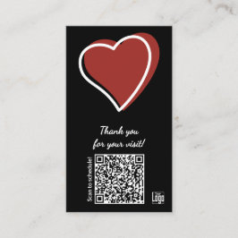 Tarjeta De Fidelización Service Business Valentine's Day QR Thank You