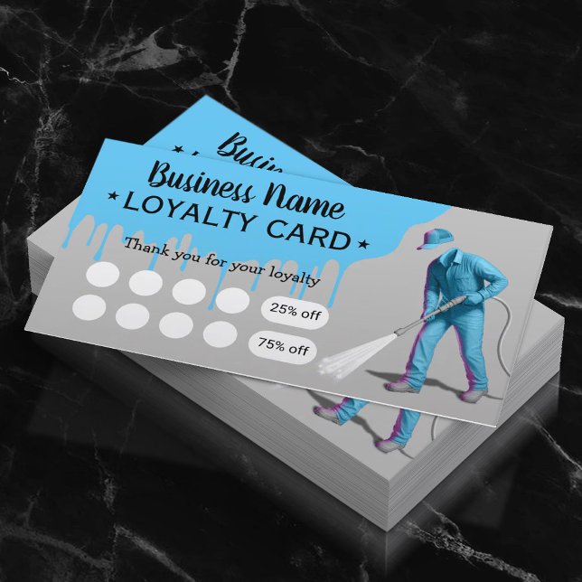 Tarjeta De Fidelización Servicio de limpieza de las gotas azules de lavado (Subido por el creador)