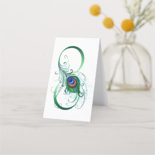 Tarjeta De Fidelización Símbolo infinito con pluma de pavo real