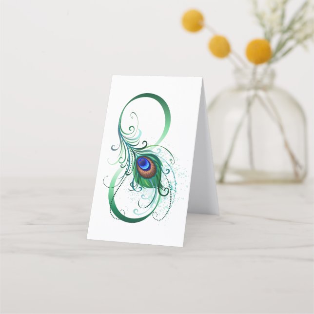 Tarjeta De Fidelización Símbolo infinito con pluma de pavo real (Anverso)