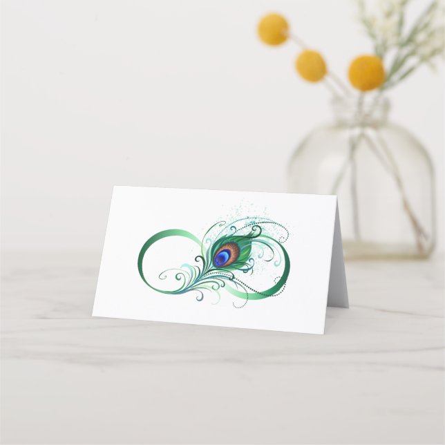 Tarjeta De Fidelización Símbolo infinito con pluma de pavo real (Anverso)