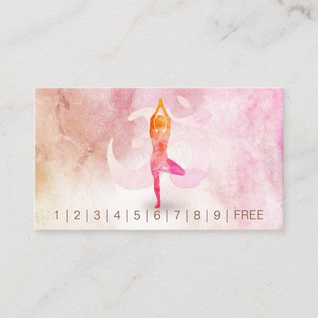 Tarjeta De Fidelización Símbolo Om de la yoga de yoga Pose del instructor  (Anverso)