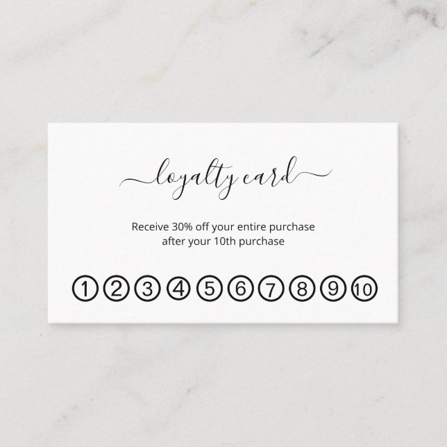 Tarjeta De Fidelización Simple elegant business light beauty salon (Anverso)