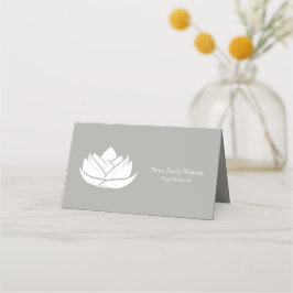 Tarjeta De Fidelización Simple Grey and White Lotus Flower Business 