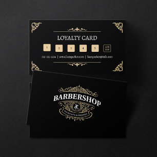 Tarjeta De Fidelización Simple Light Tan Vintage BarberShop Hairstylist