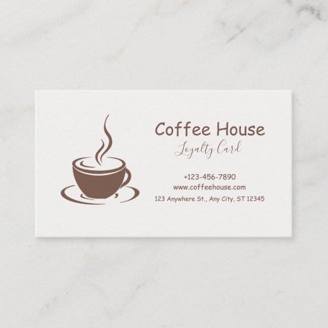 Tarjeta De Fidelización Simple Minimalist Modern Coffee Shop Loyalty Card (Anverso)