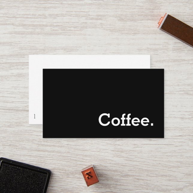 Tarjeta De Fidelización Simple Word Dark Loyalty Coffee Punch-Card (Anverso/Reverso In Situ)