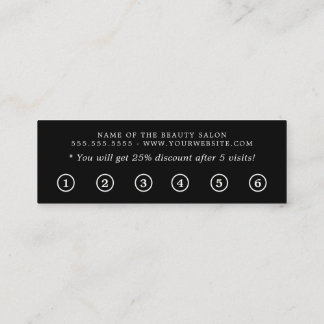 Tarjeta De Fidelización Simple y elegante Llanura de belleza blanca negra