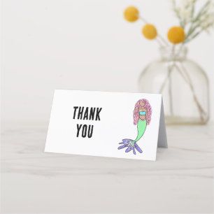 Tarjeta De Fidelización sirena arcoíris rosa azul morado verde negro rizad