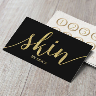 Tarjeta De Fidelización SkyCare Gold Script Spa Estético Lealtad