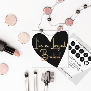 Tarjeta De Fidelización Soy Loyal Babe Gold White Black Heart Customer