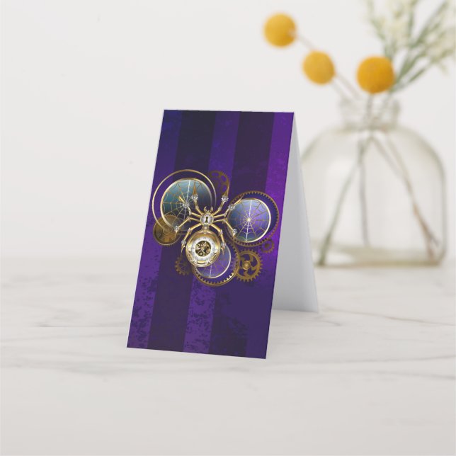 Tarjeta De Fidelización Spider Steampunk sobre fondo morado (Reverso)