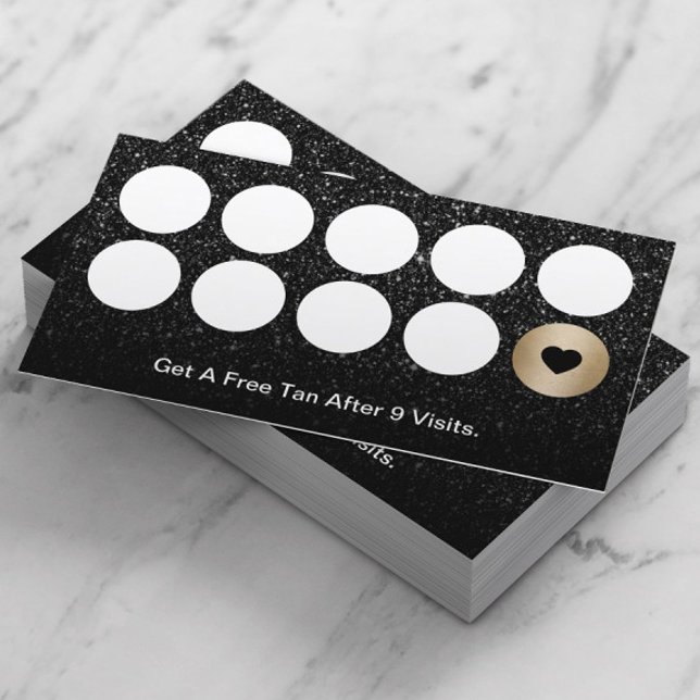 Tarjeta De Fidelización Spray Tanning Salon Lealtad moderna de Purpurina n (Subido por el creador)