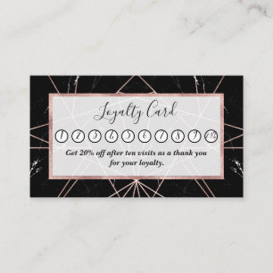 Tarjeta De Fidelización Subió Geométrico Moderno Triángulos de Mármol de O