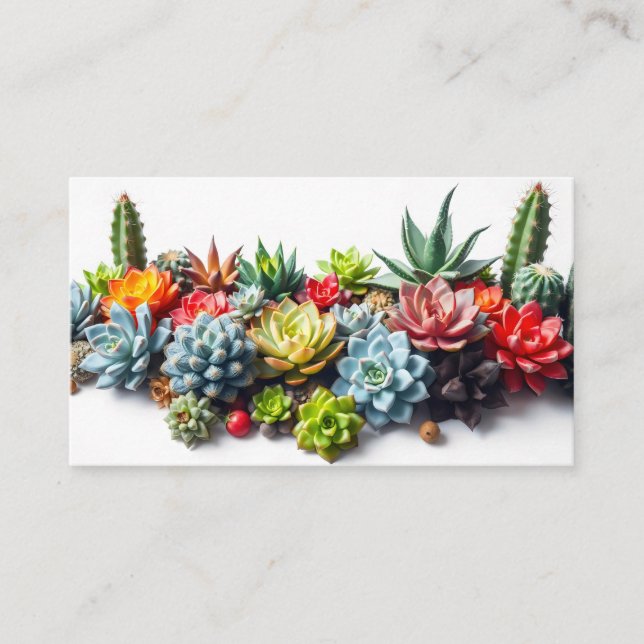 Tarjeta De Fidelización suculentos y cactus (Anverso)