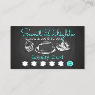 Tarjeta De Fidelización Sweet Bakery Chalkboard Profesional