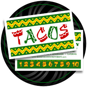 Tarjeta De Fidelización tacos del arriba (tarjeta de sacador de la