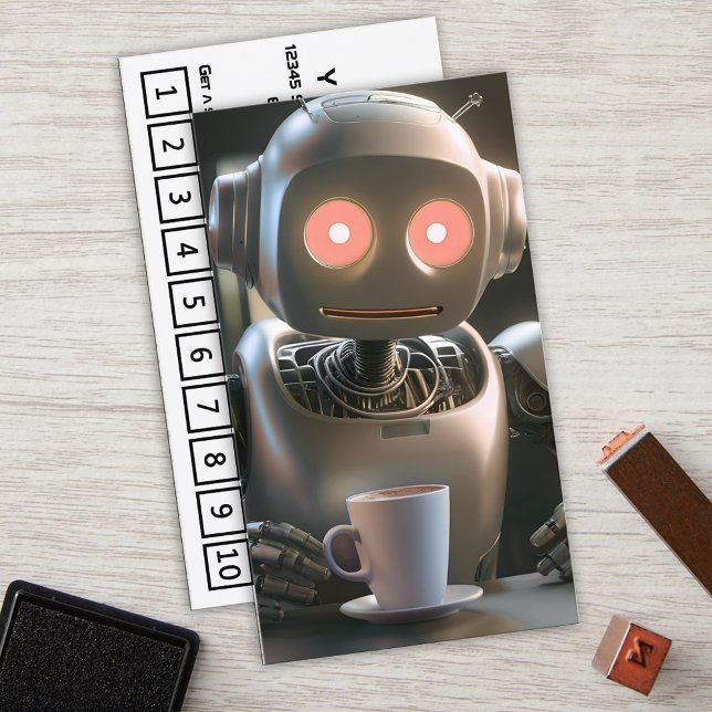Tarjeta De Fidelización taller de café robot (Subido por el creador)