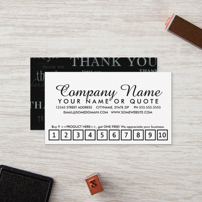 Tarjeta De Fidelización tan muchos agradecen yous por su lealtad (la (Anverso/Reverso In Situ)