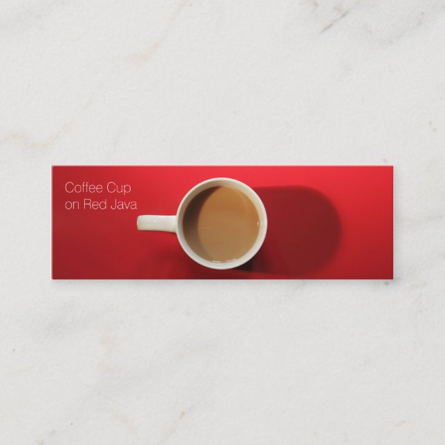 Tarjeta De Fidelización Taza de café en el fondo rojo mini (Anverso)
