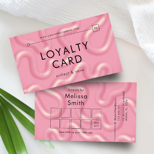 Tarjeta De Fidelización Tendencias Modernas Salón de Belleza Abstracto Ros