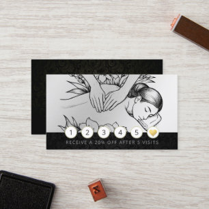 Tarjeta De Fidelización Terapia Masajista Manos Curadoras Energía Spa Well