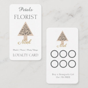 Tarjeta De Fidelización Tienda de árboles de Navidad Boutique Floristería 
