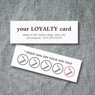 Tarjeta De Fidelización Tienda de Barbería Minimalista Moderna Recompensa 
