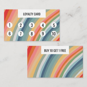 Tarjeta De Fidelización Tierra cálida arco iris Minimalista franjas hechas
