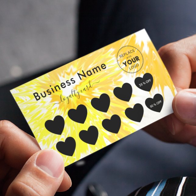 Tarjeta De Fidelización Tintes Amarillos Añadir Descuento De Logotipo Míni (Subido por el creador)