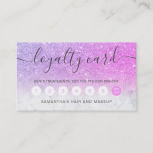 Tarjeta De Fidelización tipografía elegante moda de mármol rosa purpurin